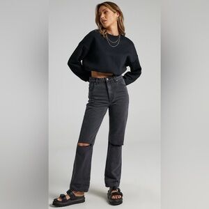 Rolla’s Original High Rise Straight in Stone Black 100% Cotton 26